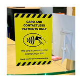 Card & Contactless Payments Only A5 Freestanding Counter Top Sign